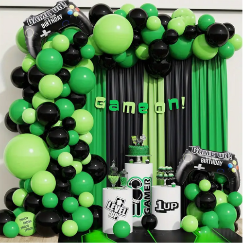 Minecraft-themed balloon garland