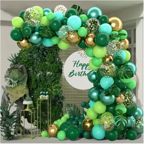 dinosaur balloon garland bubble and bounce