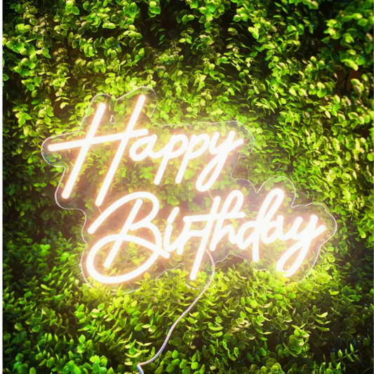 Happy Birthday Neon sign for hire- includes a $20 bond